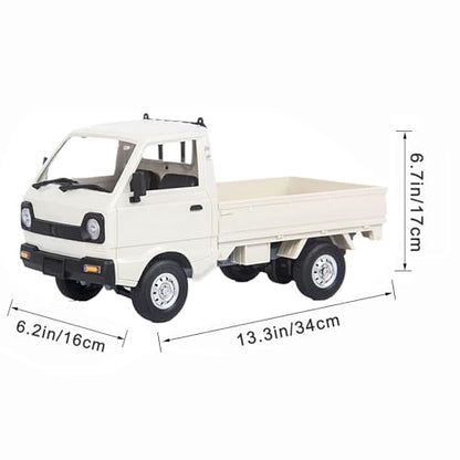 DOBYE WPL D12 1/10 RC Kei Truck, 2.4G RC Car Remote Control Off Road RC Crawler with Proportional Throttles Steering 260 Motor Rear Drive Hobby Grade RC Drift Car for Adult RTF Toy Vehicle