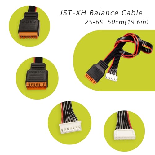 MEIVIFPV 4Pcs JST-XH Balance Cable 2-6S 3S 4S 50cm RC Battery Balance Charger Extension Cable Leads Adapter for RC Battery Charging