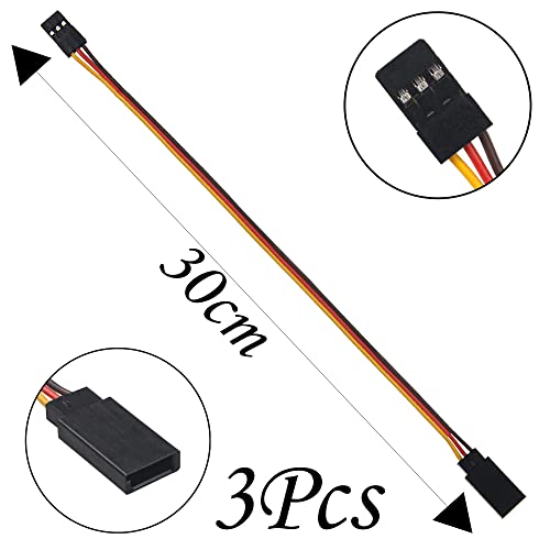 Share Goo 18Pcs 3-Pin JR Servo Extension Cable,1 JR Male to 2/3 Female JR Y Harness Servo Cable & 3.93" 5.9" 11.8" JR Extension Wire for RC Cars Trucks Airplanes Servo Receiver Connection,5 Styles