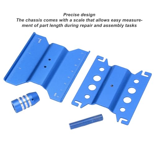 RC Car Repair Work Stand, Wireless Remote Control Car Repair Station, 360 Degree Rotating Aluminum Alloy Stand with Measuring Scale for 1/18 1/24 Scale Including (Blue) - color: Blue
