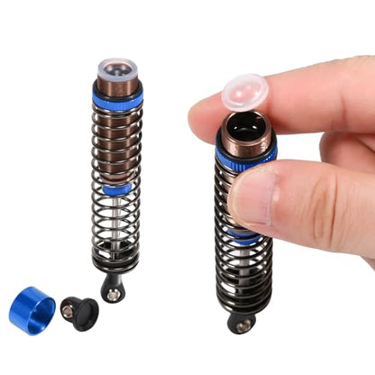 Oil Shock Absorbers Upgrade Compatible with 1/10 RC Cars | Fits Axial / D90 / Scx10 / Tamiya / Trx4 - Oil Damper Upgrade - Blue - color: Blue