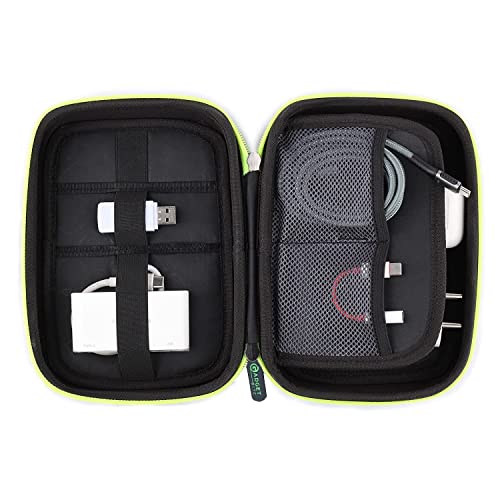 Portable Pouch For Electronic Accessories Usb Cables, Power Bank, Battery, Portable Hard Drive, Sd Memory Card, Earphones, Travel Gadgets Travel Friendly Case(Black&Green) - style: Organizer Bag