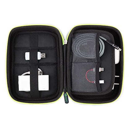 Portable Pouch For Electronic Accessories Usb Cables, Power Bank, Battery, Portable Hard Drive, Sd Memory Card, Earphones, Travel Gadgets Travel Friendly Case(Black&Green) - style: Organizer Bag