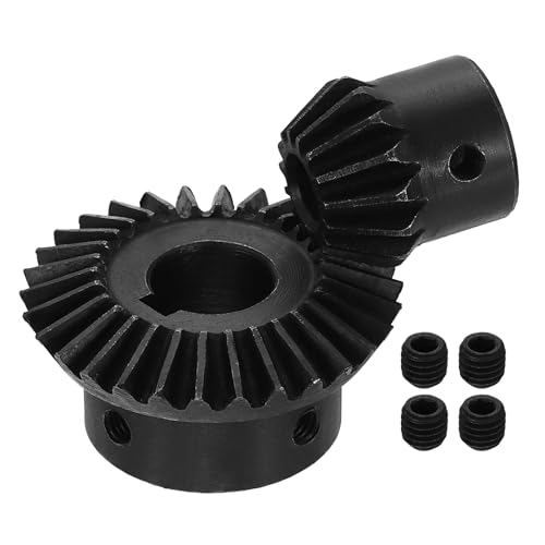 uxcell 2Pcs Tapered Bevel Gears Set, 1.5 Mod 1:2 (15T/30T) Harden Steel Straight Bevel Gear, 90 Degree Steering Motor Gears, (8/16mm Shaft Hole with Keyway) - size: 8/16mm