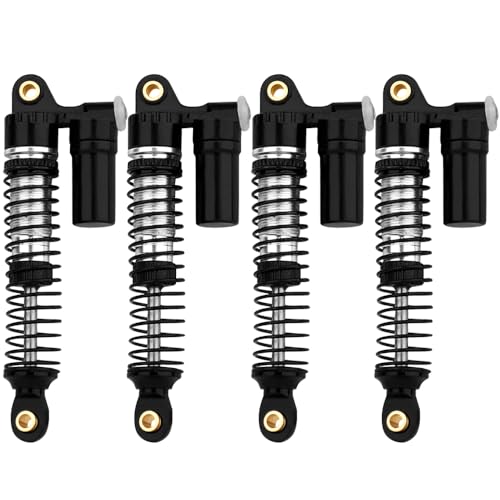 Aluminium 53mm/59mm/66mm/78mm Shocks- Long Threaded Shock Absorber Oil Damper for TRX4M TRX4-M 1/18 RC Crawler Upgrades (black, 59mm) - color: black, size: 59mm