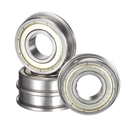 FR6ZZ Flanged Ball Bearing, ID 3/8" x OD 7/8" x Width 9/32" Miniature Bearings, Double Metal Shielded Deep Groove Bearings, Pre-Lubricated (GCr15) Chrome Steel 4pcs - size: FR6ZZ 3/8"x7/8"x9/32"
