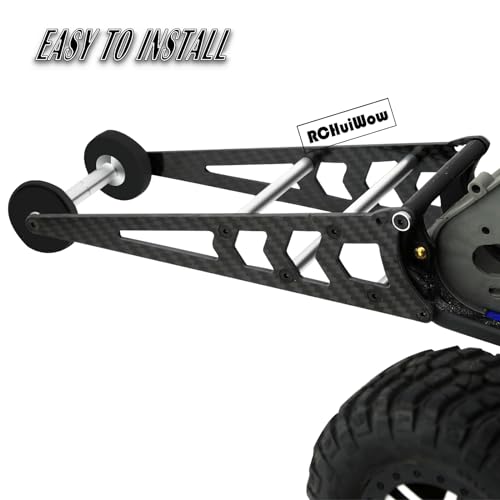 RC Wheelie Bar w/Mount Upgrades Part for 1/10 Slash Rustler Bandit 2WD(VXL),Carbon Fibre Wheelie Bar Kit Tail Wheel Head up Wheel Assembly Hops Up,Black - color: Black(1set)