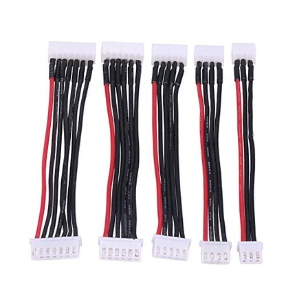 Lipo Male to Female Cable 5 Pcs 1 Set Lipo Balance Extension Cable 10cm 3 9inch Lipo Balance Lead Silicone RC Accessory for 2S 3S 4S 5S 6S