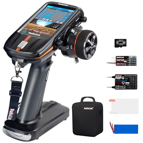 Radiolink RC8X 8 Channels RC Transmitter with R8FG&R4FGM Gyro Receivers | 4.3" IPS Touch FPV Screen2.4G Voltage Telemetry Surface Remote Controller for RC Crawler Drifting Cars Boats