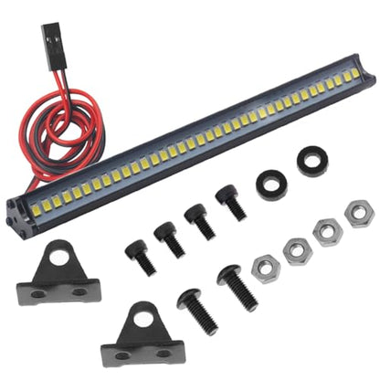 16LEDs RC Crawler Car LED Light Bar Roof Lamp Simulation Spotlight Kit 5-8.4V & Super Bright 36 LED Light Bar Metal Roof Lamp Lights 150mm/5.9"