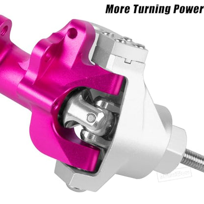 RC Alloy Front Rear Portal Axle Upgrades Part for 1/10 RC Crawler SCX10 90046 90047,Aluminium Front Rear Complete Portal Housing,All Pink - color: Pink