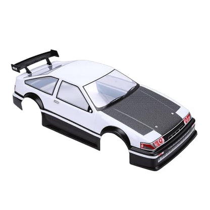1/10 RC Body, Lightweight PVC Replacement for 26cm Wheelbase RC Car Body 1/10 Drift with Decal Sheet and Rear Spoiler for Sports Cars