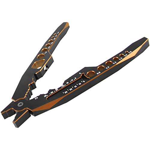 RC Shock Absorber Pliers RC Multifunction Pliers RC Rod Ends Disassemble Tools & Small Cross Socket Spanner Compatible with Traxxas Arrma Axial Losi Redcat HSP 1/8 1/10 RC Car Truck (Golden) - color: Golden