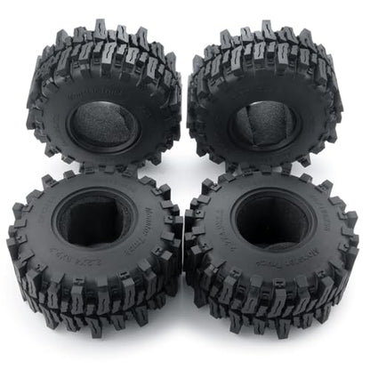 4PCS 2.2inch RC Crawler Tires with Foam Insert 125mm/4.9inch Outer Diameter for 1/10 RC Crawler Car