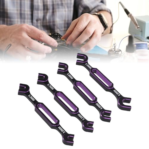 RC Tools, 4PCS RC Wrench Set Turnbuckle Nut Ball Joint Remover 3.0 3.2 3.5 3.7 4.0 5.0 5.5 6.0mm Aluminum Alloy Repair Tool for Remote Control Cars Drones Crawlers (Purple) - color: Purple