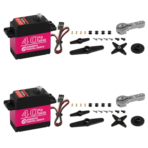 2Pack 40KG Digital RC Servo Waterproof DS3240MG High Torque Full Metal Gear Steering Servo Motor for 1/8 1/10 Scale RC Crawler Car Buggy Control Angle 270° 500us-2500us