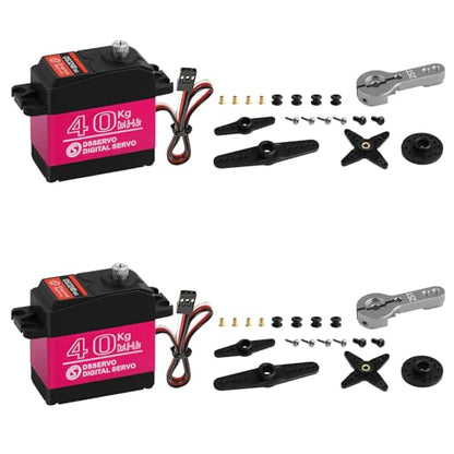 2Pack 40KG Digital RC Servo Waterproof DS3240MG High Torque Full Metal Gear Steering Servo Motor for 1/8 1/10 Scale RC Crawler Car Buggy Control Angle 270° 500us-2500us
