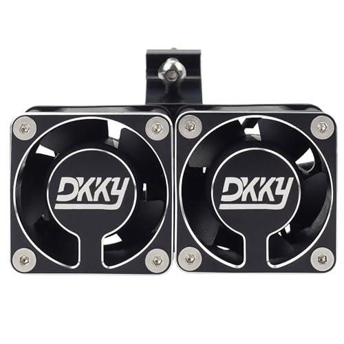 DKKY RC Motor Cooling Fan Heatsink with 42mm Mount for Arrma Axial Traxxas 1/6 1/8 1/10 RC Models with 4274 4286 Motor (Black) - color: Black