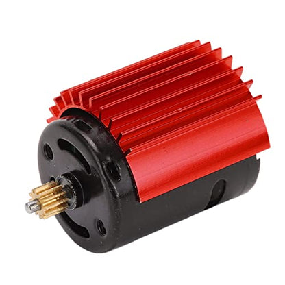 RC Car Motor, 52000 RPM High Speed Aluminum 370 Mini Motor and Heat Sink, Red RC Car Parts Compatible with Remote Control Cars D12