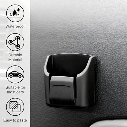 Car Key Fob Holder Box, Adhesive Multifunctional Dashboard Organizer Mount, Easy Access Key Remote & Garage Card Storage Box, Universal for Most Cars (Black)