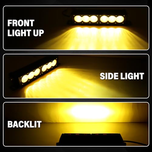 AUXTINGS 12 inch Single Row Amber LED Light Bar 60W Off Road Light Bar Flood Beam LED Work Light Truck UTV 4x4 Cars SUVs ATVs Boats Fog Driving Light with Wiring Harness kit - size: 12 inch amber