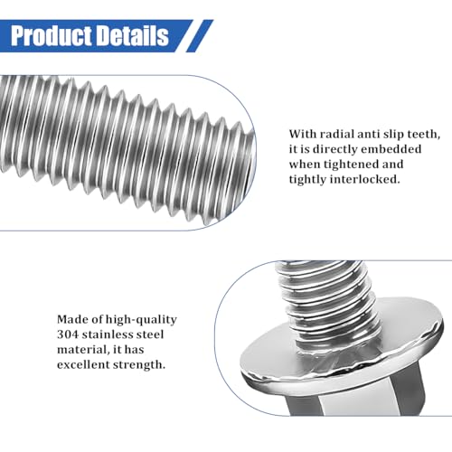 4PCS M6 x 35mm Car Mounting Bolt Screws Kit, OEM#W706175S43 | 304 stainless steel construction, replacement screw design, compatible with F-600 super duty E-350, car accessories - size: M6*35