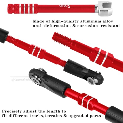 RC Upgrade Parts for Mini Slash 4X4,Mini Rally VXL Ford RS200(#108164-1#108046-1),RC Driveshafts CVD,A Arms,Caster Block Set,Steering,Turnbuckles Links,Dirt Resist Guard Cover,Red - color: Red(1set)