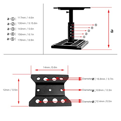 SUNGOOYUE RC Car Work Stand, Aluminum Alloy 360 Degree Rotatable Lockable Regulable Height RC Car Repair Workstation Vehicle Scale Accessories Vehicle Bodies & Scale Acce