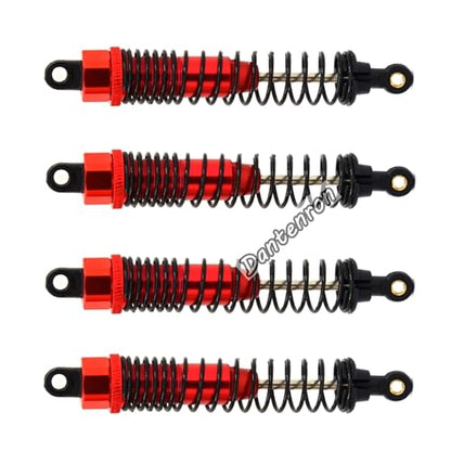 4Pack 1/10 RC Truck Car Adjustable Shock Absorber Damper 108004 Upgrade Parts 108mm Oil 108mm Oil Adjustable Alloy Aluminum Shock For 1:10 HSP 94188 94108 94111 Redcat Volcano (Red) - color: Red
