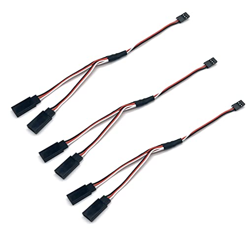JR Servo Extension Cable Y Cables Y Harness Servo Extension Wire Lead for RC Cars Trucks Airplanes Servo Receiver Connection (1 Male to 2 Female) - style: 1 Male to 2 Female