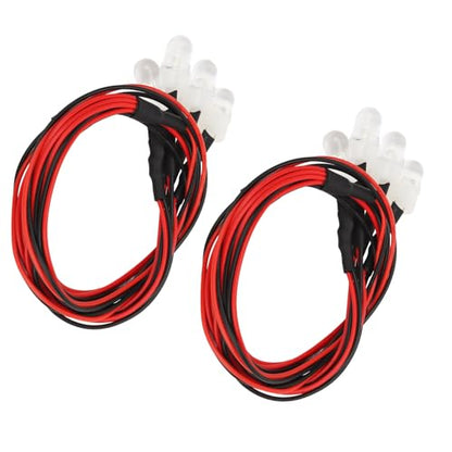 4 LED Universal RC Car Lights Durable Silicone Headlights Taillight Kit for, White/Yellow, 2pcs
