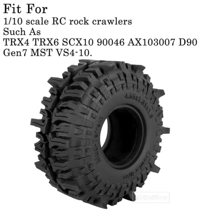 1.9 Inch RC Crawler Tires Skins Soft Rubber Off-Road Tyres for 1/10 TRX4 TRX6 SCX10 90046 AX103007 D90 Gen7 MST VS4-10,RCHuiWow High Grip Mud Terrain Tyres,StyleG - style: StyleG(4pcs)