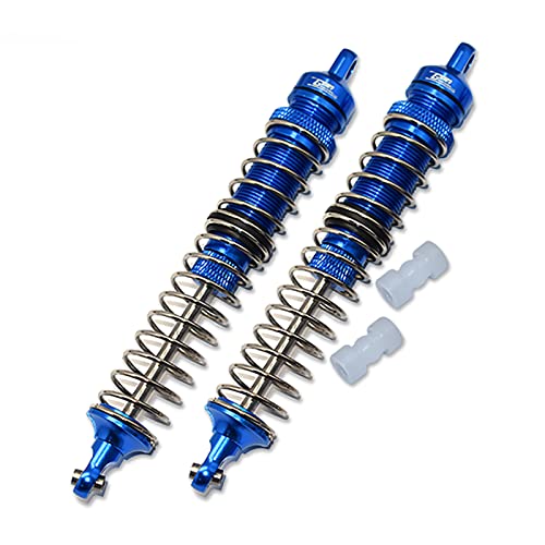 RC Shock Absorber, Aluminum Front Rear Universal Shock Absorber External Spring Type Accessory Suitable for LOSI 1/8 LMT SOLID AXLE 4WD MONSTER TRUCK LOS04022 Car Crawler (Blue) - color: Blue