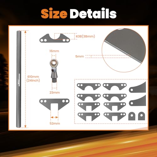 Parallel 4-Link Suspension Kit, Universal Weld-On 24" Steel Bars for Rat Rod Hot Rod Truck Classic Car