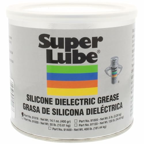 Super Lube Silicone Dielectric & Vacuum Grease Non-Curing Compound (Translucent White, 14.1oz/400g Canister) | NSF Certified Food Grade & Clean | Resistant to Thermal Degredation - size: 14.1 oz Canister