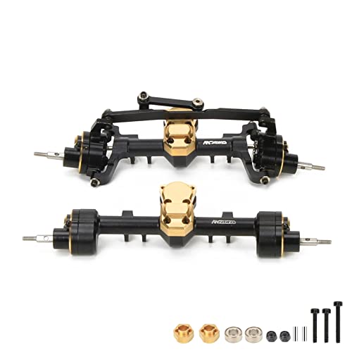 RCAWD Front Rear Portal Axle Set for Axial SCX24 Wrangler Bronco Gladiator C10 Deadbolt Crawlers Upgrade Parts (Black) - color: Black