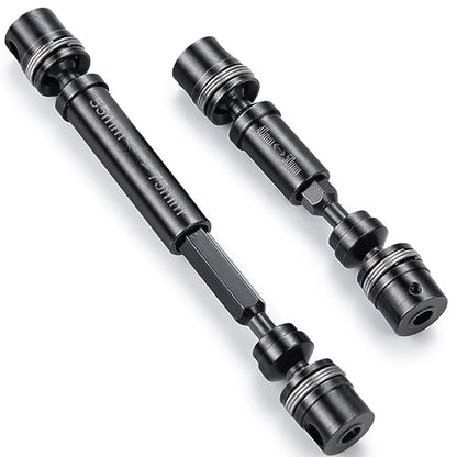 RCHUBAM 2pcs Front Rear Center Driveshaft for 1/18 TRX4M RC Upgrade Parts | 1144 Steel 40-50mm and 55-75mm Drive Shaft - color: Black