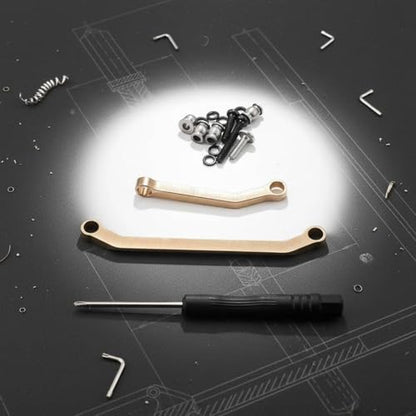 YIJU Vehicle Steering Linkage Brass Steering Rod Assembly Steering Upgrade Replacement Added Chassis Weight Improves Stability Suitable for RC Crawler Trucks Trail Runs Rough Terrain Driving