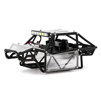 INJORA 34g Rock Buggy Body Shell Nylon Chassis Kit for SCX24 C10 JLU Bronco Base Camp 4Runner Axial 1/24 RC Crawler Car Upgrade Parts (Clear)