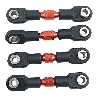 Adjustable Aluminum Pull Rod Set for 1/10 4-Tec Ford Mustang RWD (Red) | On-Road Drift,8348 10542,Turnbuckles,Steering Linkage,CNC Machined,High Strength,Precision Fit,Wear Resistant,RC Upgrade - color: Red