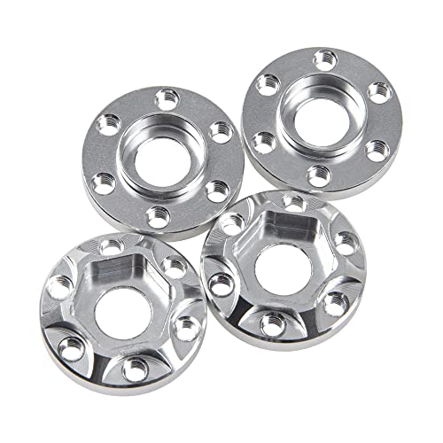 Metal RC 12mm Wheel Hex Hub Extension Combiner Compatible with 1.9/2.2inch Wheel Rim Axial SCX10 Traxxas TRX4 D90 1/10 RC Crawler (6mm, Silver) - color: Silver, size: 6mm