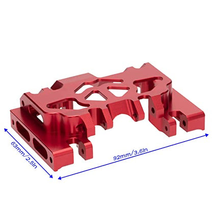 Aluminum Alloy Gearbox Mount Base Chassis Skid Plate Compatible with 1/10 Traxxas TRX4 TRX-4 82056-4 Defender Bronco Blazer G500 RC Car Upgrade Parts (Red)