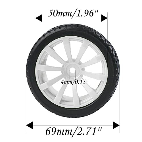 10-Spoke RC 12mm Hex Hub Wheel Rims & Rubber Tires Compatible with HSP Tamiya HPI Kyosho 1/10 On-Road Touring Car,WLtoys 1/14 144001 Traxxas 1/16 Slash RC 1/18 A959B Buggy (White) - color: White