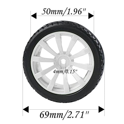 10-Spoke RC 12mm Hex Hub Wheel Rims & Rubber Tires Compatible with HSP Tamiya HPI Kyosho 1/10 On-Road Touring Car,WLtoys 1/14 144001 Traxxas 1/16 Slash RC 1/18 A959B Buggy (White) - color: White