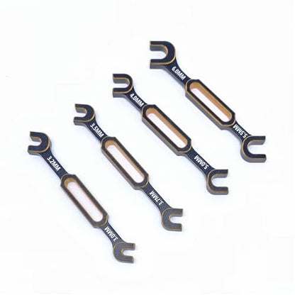 KingVal 4PCS Wrench 3.0/3.2/3.5/3.7/4.0/5.0/5.5/6.0mm Turnbuckle Nut Ball Joint Remover RC Universal Repair Tool Compatible with RC Car Boat RC Drone (Gold) - color: Gold