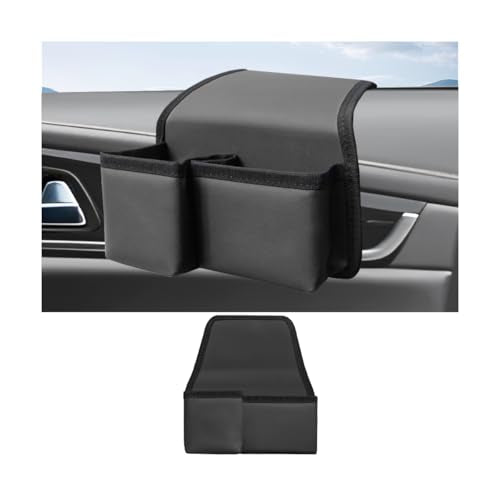 Car Window Armrest Storage Box, Multifunctional Vehicle Side Door Arm Elbow Rest Pad Organizer, Automotive Interior Window Armrest Storage Bag, Universal for SUV Sedan Truck (Leather) - size: Leather