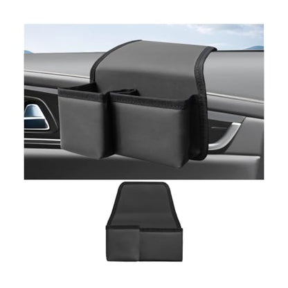 Car Window Armrest Storage Box, Multifunctional Vehicle Side Door Arm Elbow Rest Pad Organizer, Automotive Interior Window Armrest Storage Bag, Universal for SUV Sedan Truck (Leather) - size: Leather