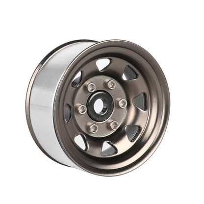 4PCS 1.55 inch Metal Beadlock Wheel Hub RC Car Aluminum Alloy Wheel Rim for 1/10 RC Crawler Car for Axial 90069 D90 TF2 Tamiya CC01 CC02 LC70 LC80 MST(Silver+Gray) - color: Silver+gray