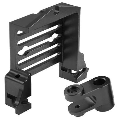 Aluminum Alloy Standard Servo Mount Servo Adapter Bracket w/Servo Horn Compatible with Traxxas 1/5 X-Maxx 6S 8S RC Truck (Black) - color: Black