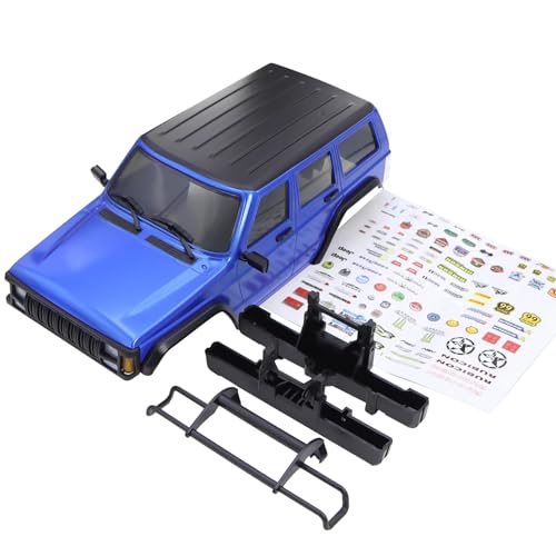 RC car Components Compatible with TRX4M for Bronco for Defender 1/18 RC Car Parts 6.10in Wheelbase Hardtop Body Shell Kit with Front Rear Bumpers(Blue) - color: Blue